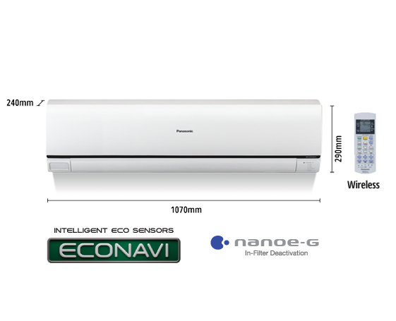 3.0HP ECONAVI Non-Inverter Deluxe Air Conditioner CS-C28PKH (CU-C28PKH)